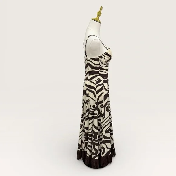 Antonio Melani MG Style Somers Linen Blend Swirl Pattern Maxi Raffia Skirt Set - Picture 8 of 16